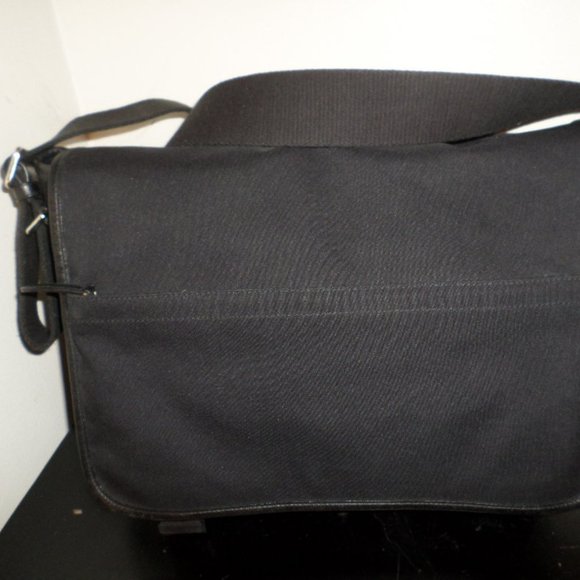 COACH UNISEX CANVAS AND LEATHER MESSENGER BAG